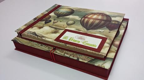 Conjunto comunión, álbum y caja.