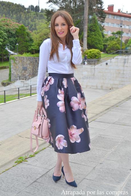 FLOWER MIDI SKIRT