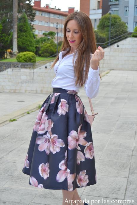 FLOWER MIDI SKIRT
