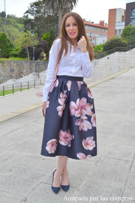 FLOWER MIDI SKIRT