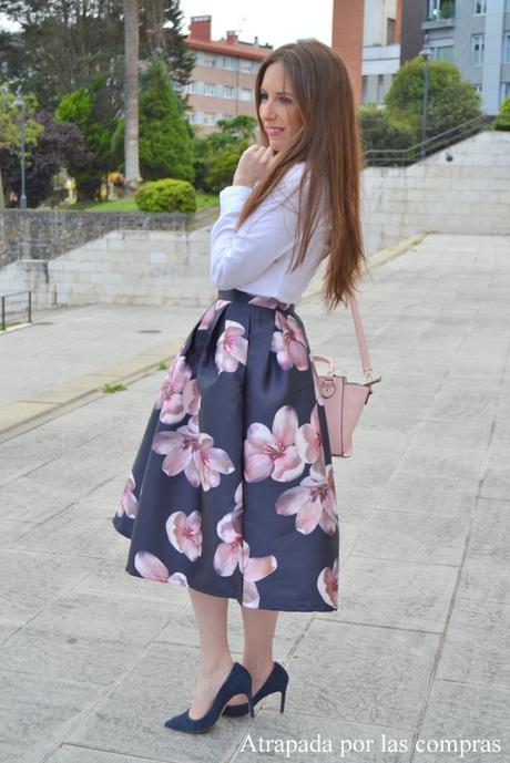 FLOWER MIDI SKIRT
