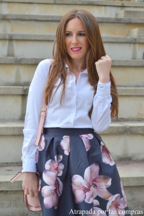 FLOWER MIDI SKIRT
