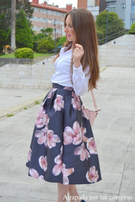 FLOWER MIDI SKIRT