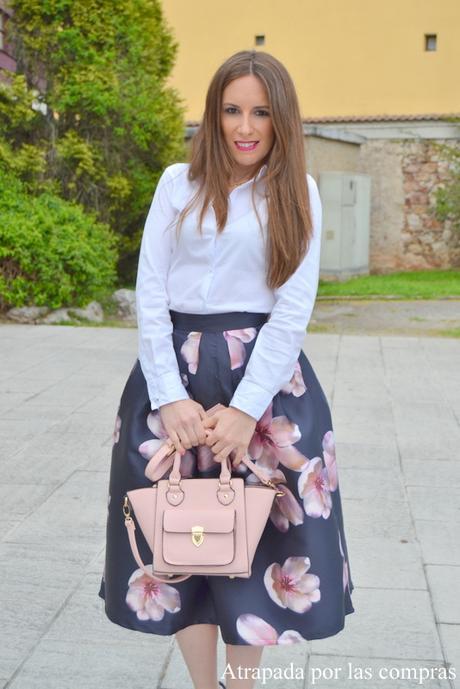 FLOWER MIDI SKIRT