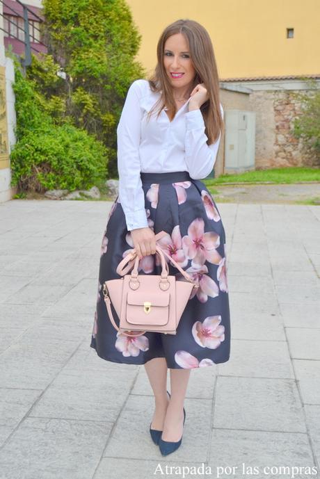 FLOWER MIDI SKIRT