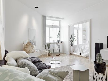 optimizar espacio pisos pequeños estilo nórdico escandinavo estilo moderno contemporáneo decoración pisos pequeños decoración en blanco decoracion dormitorios decoración de interiores blog decoración interiores nórdicos 