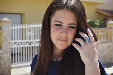 Blue and yellow striped shorts