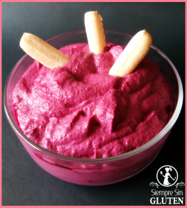 Hummus de remolacha (Sin Gluten, Sin Lácteos, Sin Huevo, Vegano)