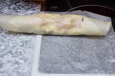 Brick de espinacas, queso ricotta y membrillo a la nuez moscada