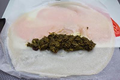 Brick de espinacas, queso ricotta y membrillo a la nuez moscada