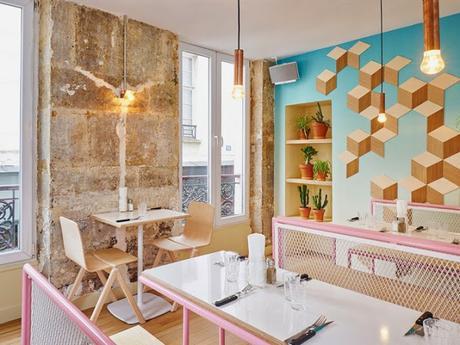 Ciudad y playa, la inspiración para diseñar esta hamburguesería de París