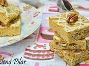 Blondies pecanas glaseado Baileys