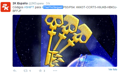 2K Regala códigos canjeables para Borderlands The Pre-Sequel Borderlands The Pre-Sequel_códigos