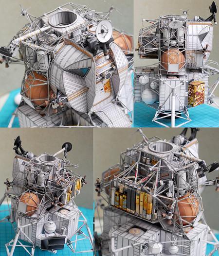Maqueta en papel del vehículo de alunizaje del Apolo 13 Acuario 3