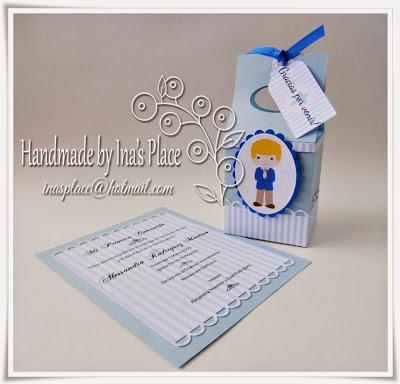 Invitación de Bautizo - Rayas