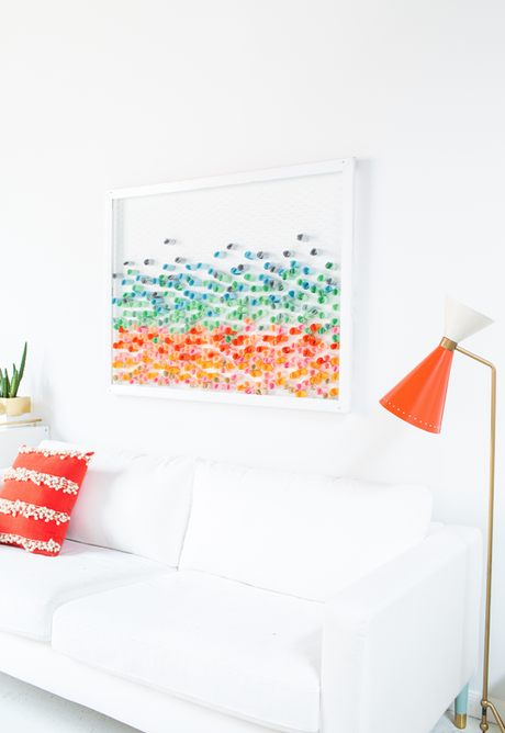 DIY Cuadro reciclando papeles de colores