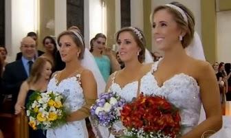 Trillizas brasileñas cumplen su sueño y se casan al mismo tiempo