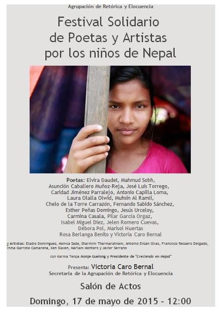 “Festival Solidario de Poetas y Artistas por los Niños de Nepal”.
