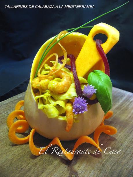 TALLARINES DE CALABAZA A LA MEDITERRANEA