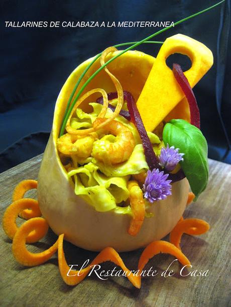 TALLARINES DE CALABAZA A LA MEDITERRANEA