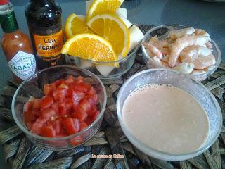 Ensalada de palmitos con gambas