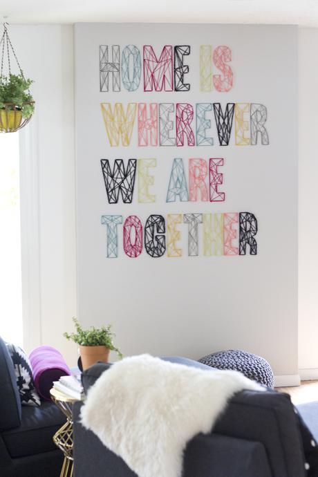 DIY: Letras en la pared con lana