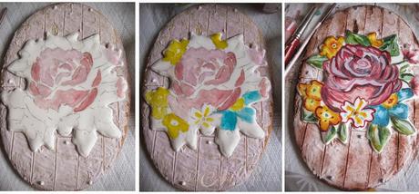 GALLETA CON ROSA Y EFECTO MADERA