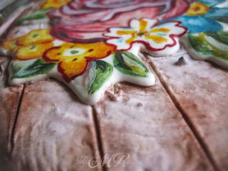 GALLETA CON ROSA Y EFECTO MADERA