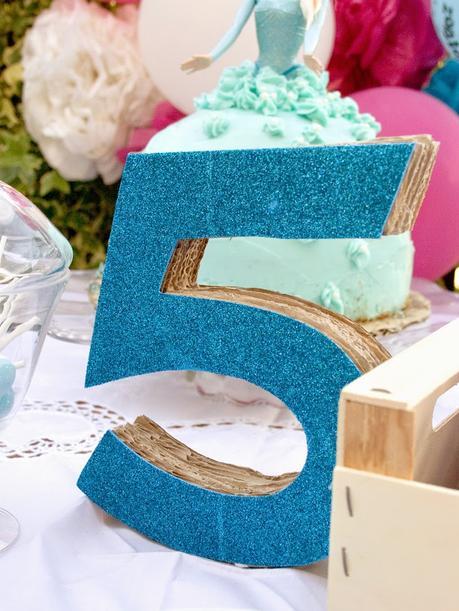 Diy número 5 en 3d con cartón para cumpleaños Frozen4