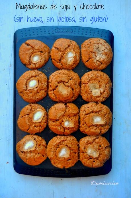 MAGDALENAS DE SOJA Y CHOCOLATE (SIN LACTOSA, SIN HUEVO, SIN GLUTEN)