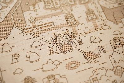 Precioso mapa de Super Mario World en madera