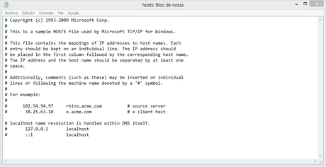 Bloquear sitios web con el archivo hosts