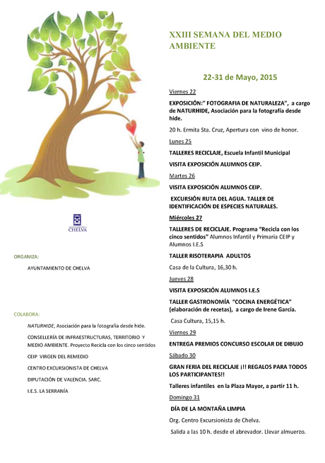 XXIII SEMANA DEL M. AMBIENTE Y EXPOSICIÓN COLECTIVA ITINERANTE NATURHIDE. CHELVA (VALENCIA)