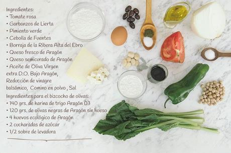 Ingredientes para Dados de tomate con salsa de queso