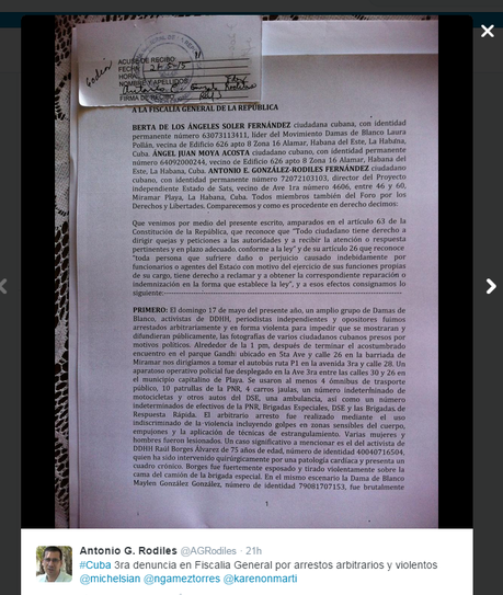 Denuncian represión a opositores frente a Fiscalía de Cuba Denuncian represión a opositores frente a Fiscalía de Cuba