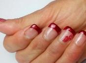 Manicura francesa rojo glitter