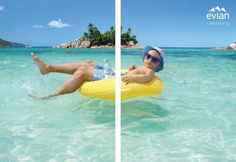 Mitad joven, mitad bebé. La nueva campaña de Evian