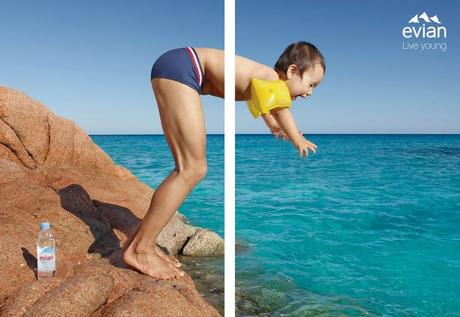Mitad joven, mitad bebé. La nueva campaña de Evian