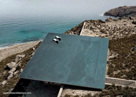 Casa de playa vanguardista en una isla de Grecia.