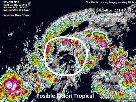 Baja presión en el Pacífico este podría evolucionar a un ciclón tropical sin ser una amenaza