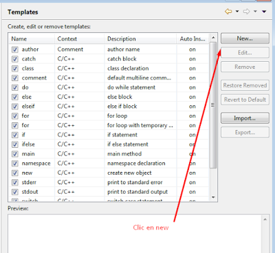 Crear templates en eclipse