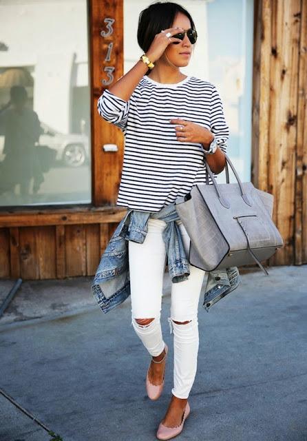 STREET STYLE INSPIRATION ; NAVY STRIPES.-