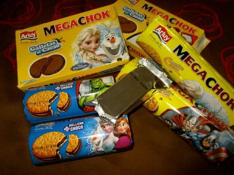 alimentación, galletas, arluy, megachok, chocolate, disney, marvel, los vengadores, Frozen, relleno choco, cacao