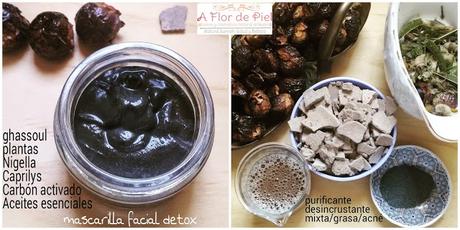 Mascarilla facial detox Ghassoul y Carbón Vegetal
