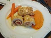 Pechugas rellenas puré zanahorias