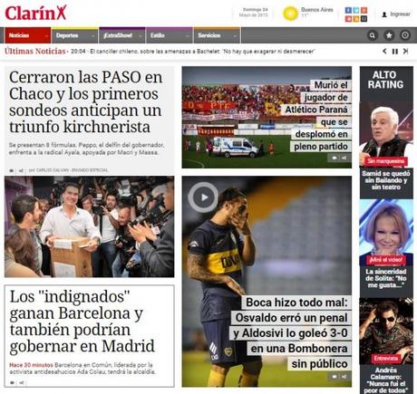 Portada del argentino Clarín