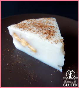 Tembleque relleno de plátano (Sin Gluten, Sin Lácteos, Sin Huevo, Vegano)