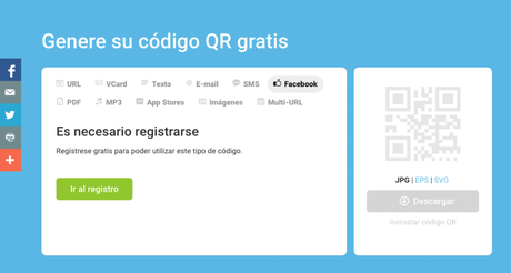 Cómo crear QR con acciones sociales generador de codigos qr