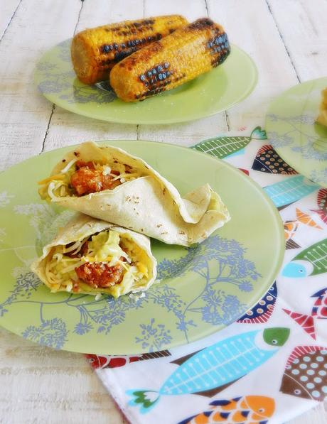 Mini fajitas de pollo crujiente con guacamole sin gluten