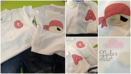 Me gustan los combinados Nubes de Tela nos ha personalizado un par de piratas la mar de salaos para nuestros vaqueros